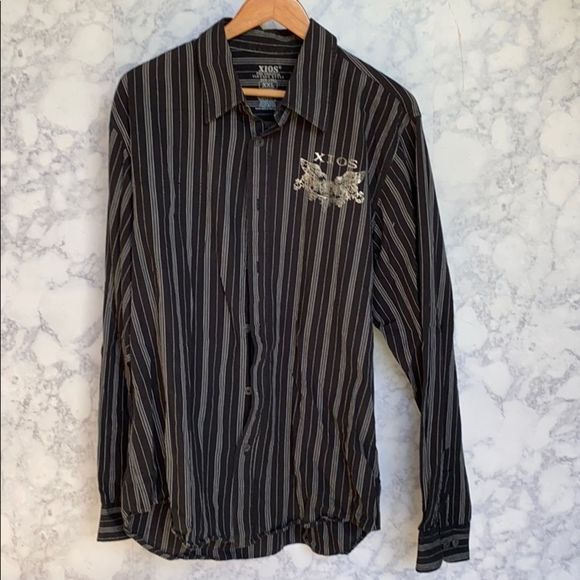 XIOS Button Up Shirt with Metallic Graphics (g16) - Picture 2 of 6